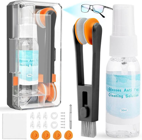 Glasses Cleaning Kit, Glasses Cleaner anti Fog Wipes for Glasses Lens Cleaner Spray with Microfiber Cloth