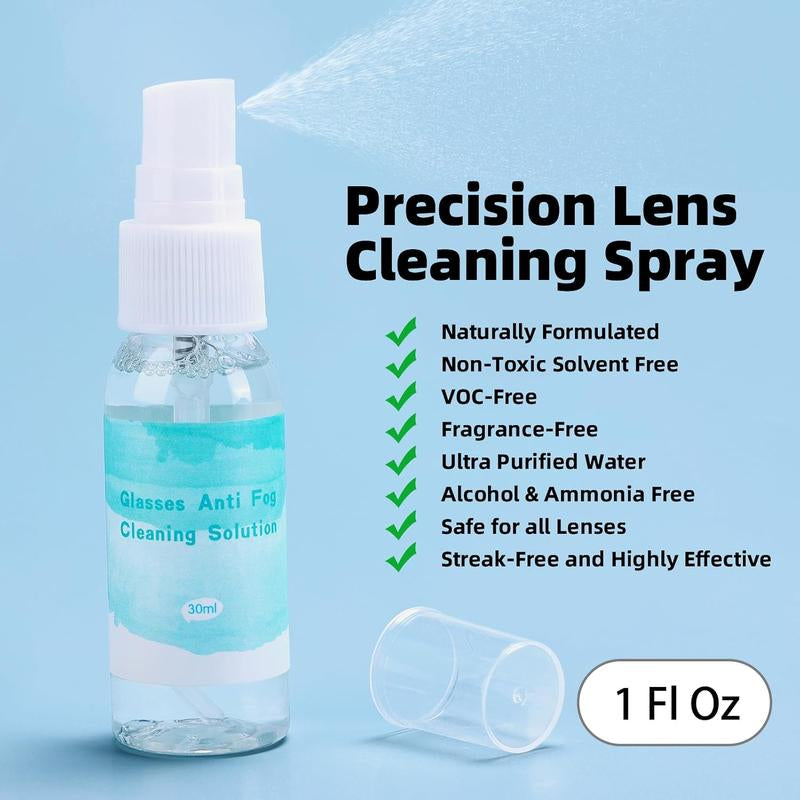 Glasses Cleaning Kit, Glasses Cleaner anti Fog Wipes for Glasses Lens Cleaner Spray with Microfiber Cloth