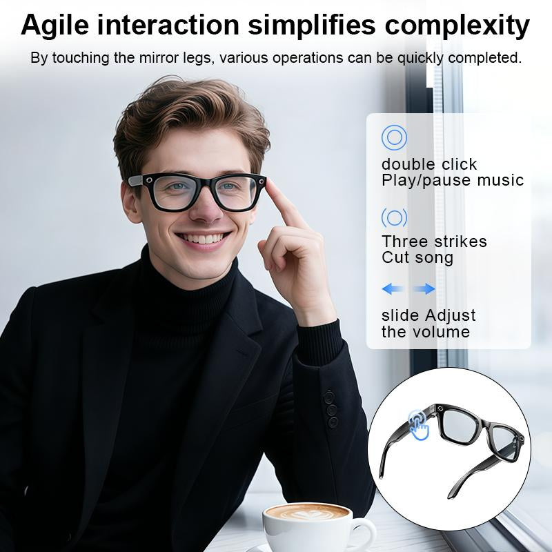 ULIMIED AI Smart Camera Glasses with 8MP HD Photo & Video, Hands-Free Recording, Bluetooth Music & Calls, Real-Time Translation Wearable