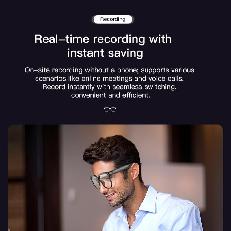 AI Smart Camera Glasses with 8MP Hands-Free POV Video Recording, Real-Time Translator 160+ Languages, Bluetooth Wearable for Travel & Outdoor,Photochromic+ UV Protection