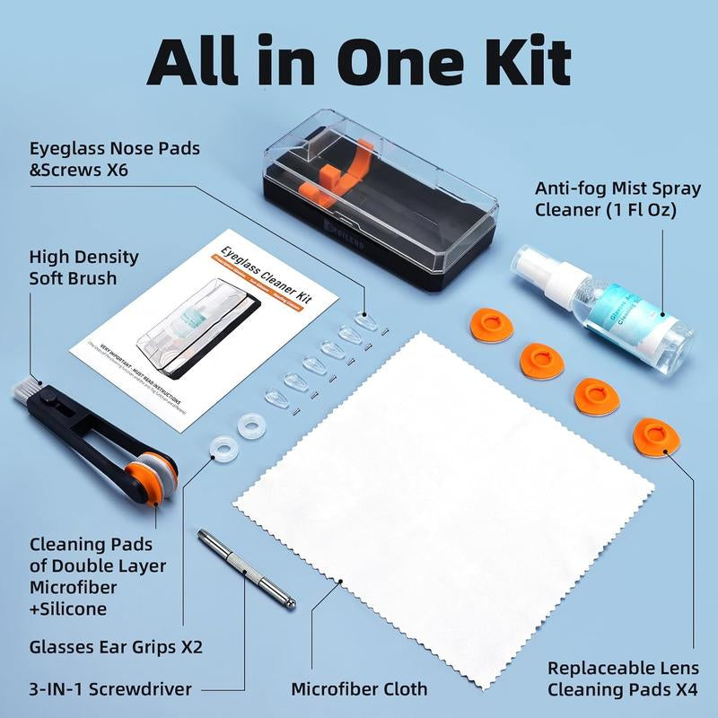 Glasses Cleaning Kit, Glasses Cleaner anti Fog Wipes for Glasses Lens Cleaner Spray with Microfiber Cloth