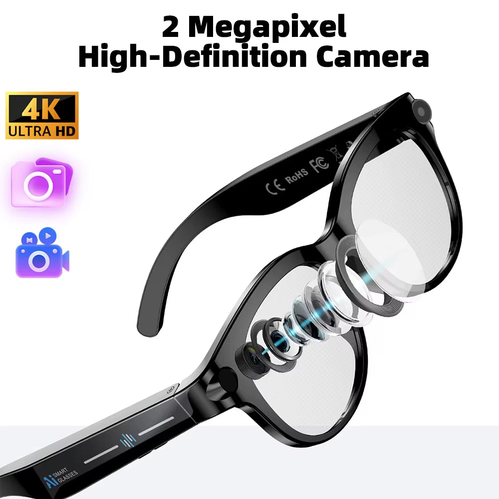 Smart AI Glasses Chatgpt Real-Time Translation Voice Assistant AI Image Recognition Wi-Fi Transmission Unisex Glasses